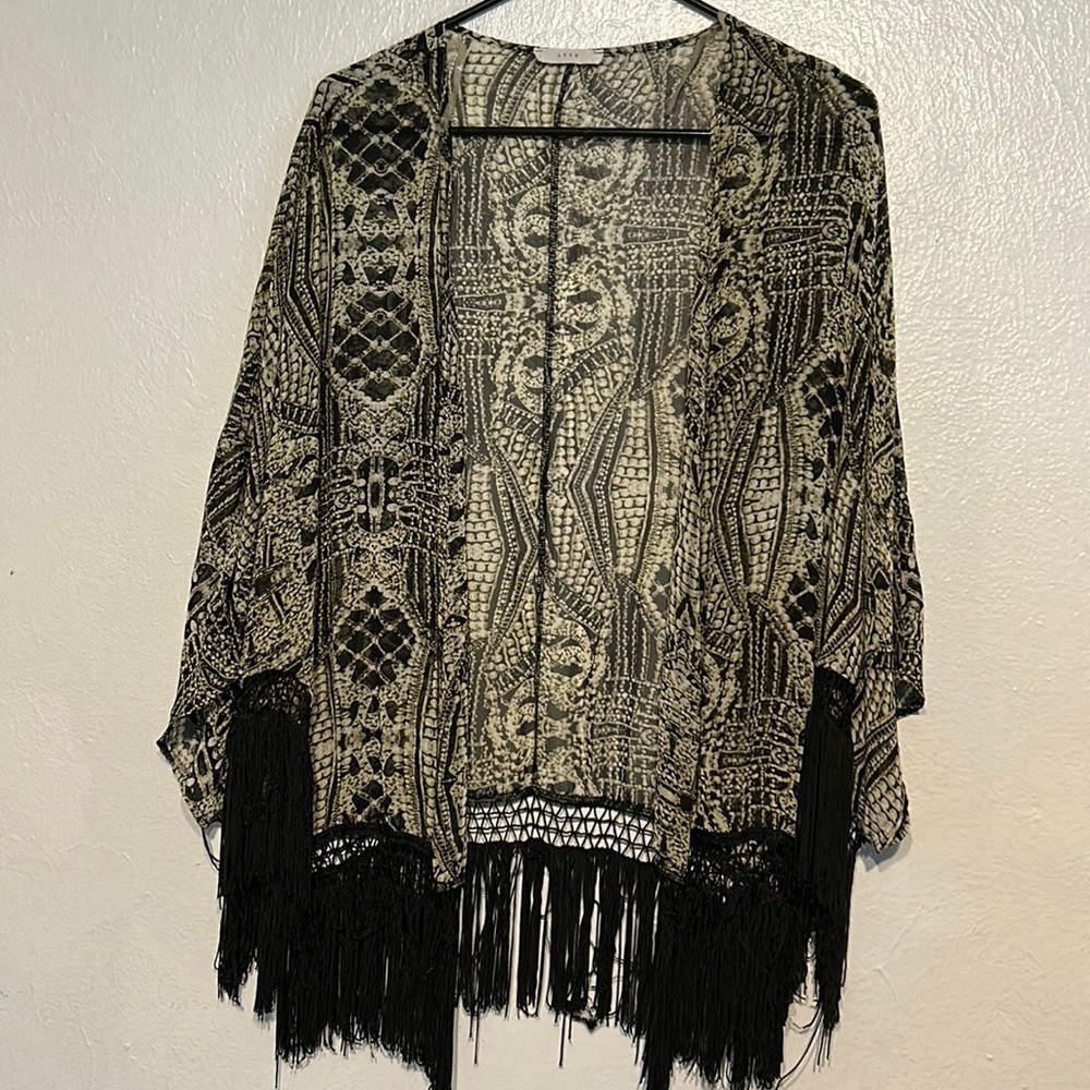 Frilly snake print cover up